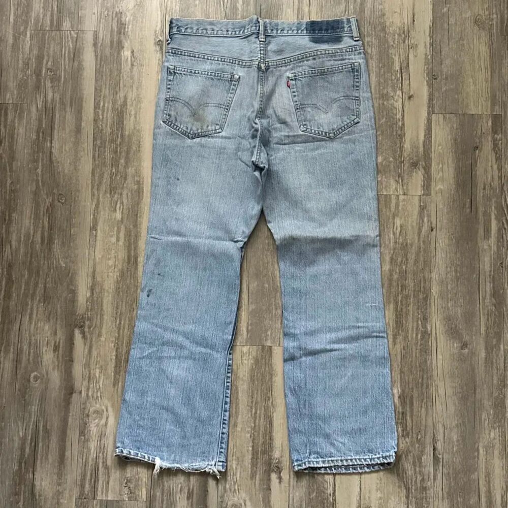 Vintage 70s Levi's 517 0217 Red Tab Denim Jeans Size 34x28 Talon Zip